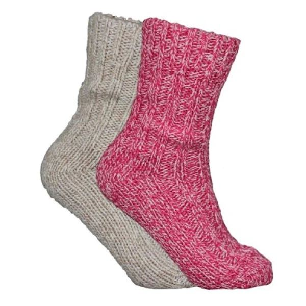 2-Pack Färgade Raggsockor Barn Pink 25/27