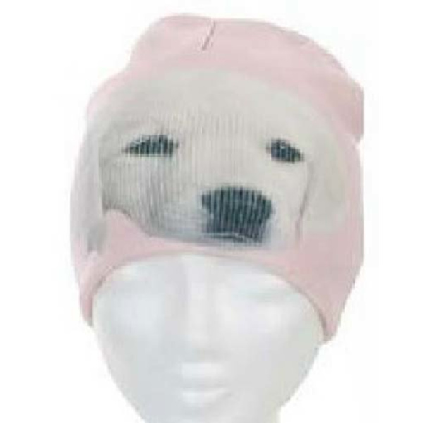 Hat med hund Light pink one size