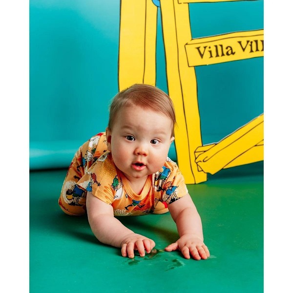 Pippi Långstrump Glad-playsuit melon Orange 68 cl
