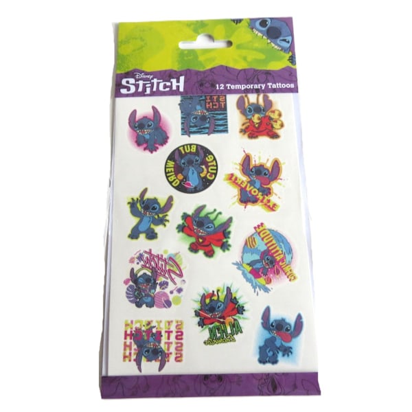 Disney Stitch - 12 midlertidige tatoveringer Multicolor