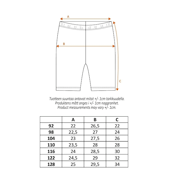 Peppi Pitkätossu Glad-shortsit meloni Orange 128