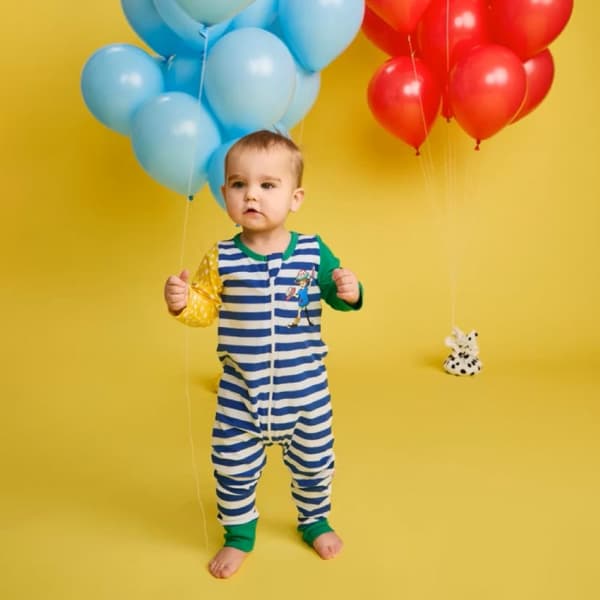 Pippi Langstrømpe - Pippi Kage pyjamas blå/grøn MultiColor 62