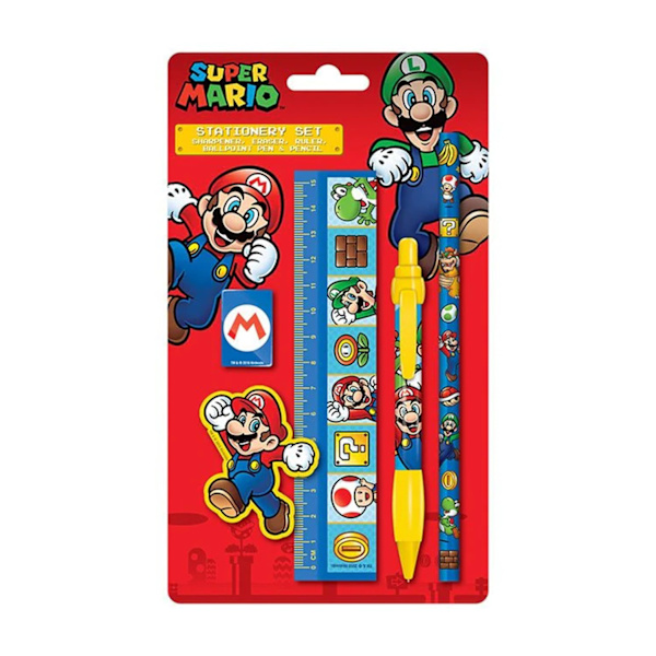 Super Mario pennset 5 delar multifärg