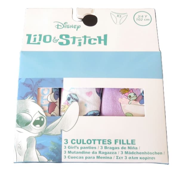 Disney Stitch 3-pack trosor 3/4 år multifärg