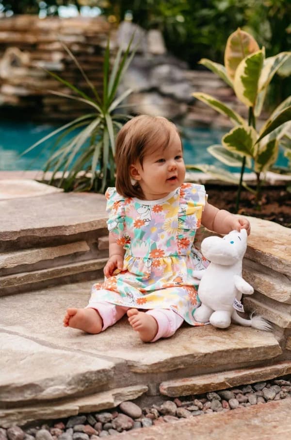 Mumin Somrigt-klänning baby vit MultiColor 56