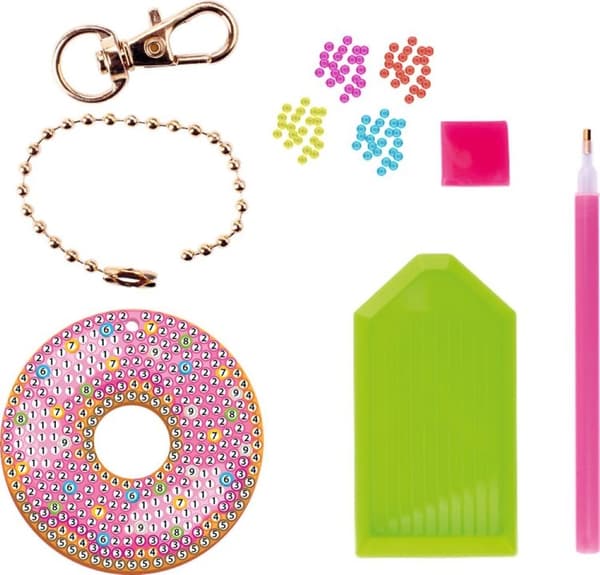 Diamond Painting nøglering - donut Multicolor
