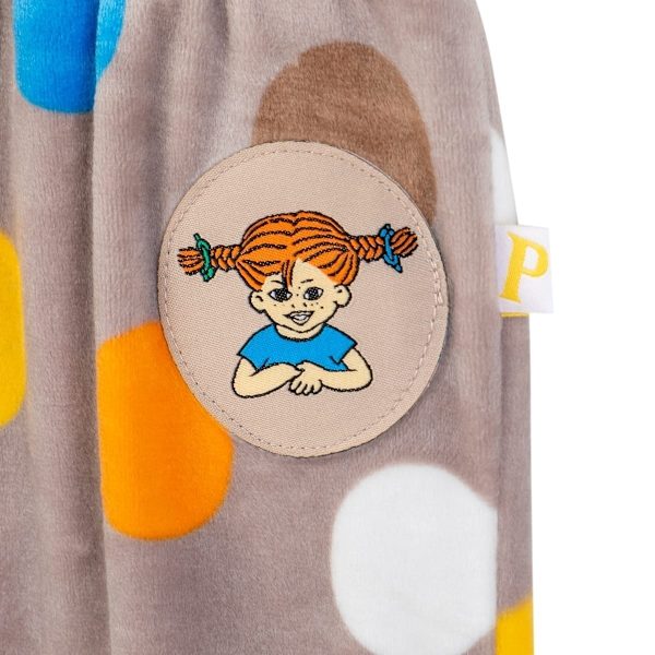 Pippi Långstrump Bubbles Velour Pants Beige 80