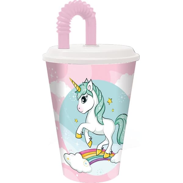 Unicorn Range  plastmugg med sugrör rosa Rosa