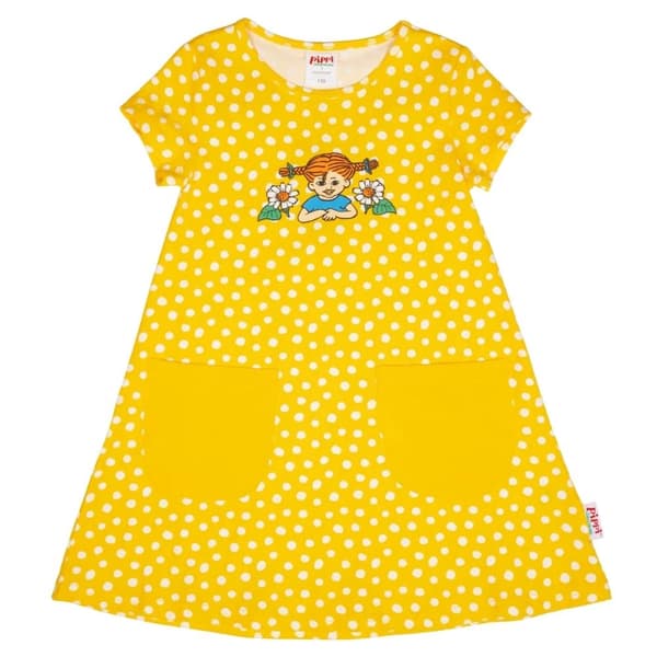 Peppi Pitkätossu Pilkullinen Mekko Keltainen Yellow 98