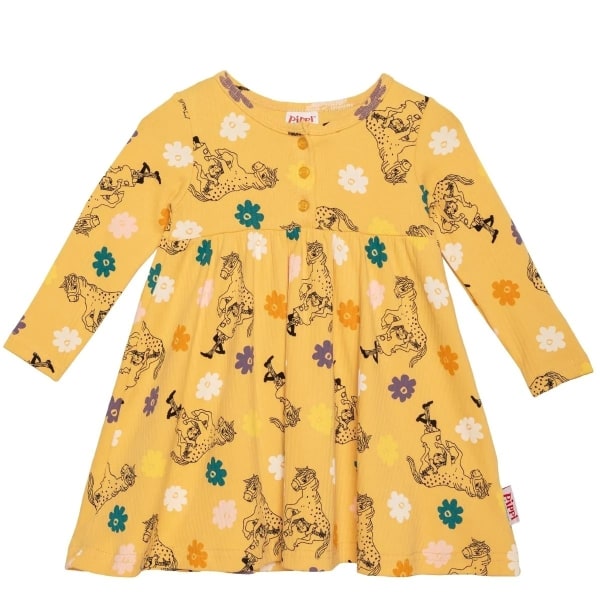 Pippi Långstrump-Blomma-klänning baby beige Beige 80