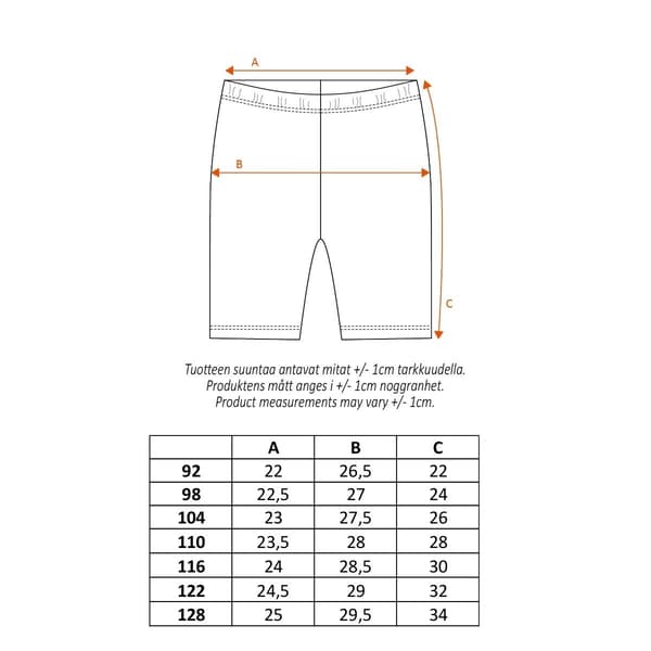 Pippi Langstrømpe Glad-shorts melon Orange 110