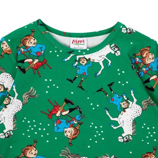 Pippi Långstrump Självsäker-tröja grön Green 110