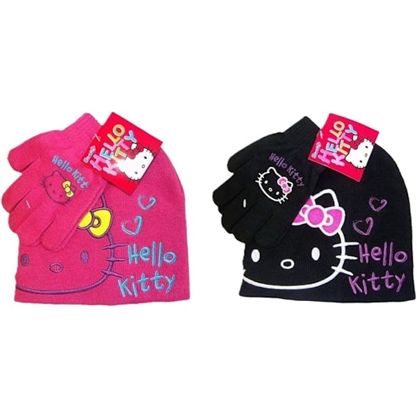 Hello Kitty hattu + lapaset Pink 54 cm Rosa