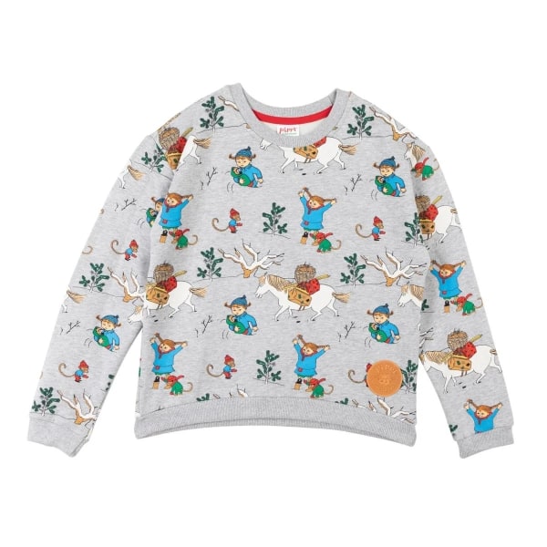 Pippi Langstrømpe Vinter Pippi college sweater grå Grey 122