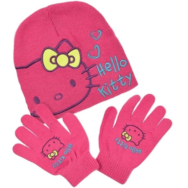 Hello Kitty mössa + vantar Black 52 cm Svart