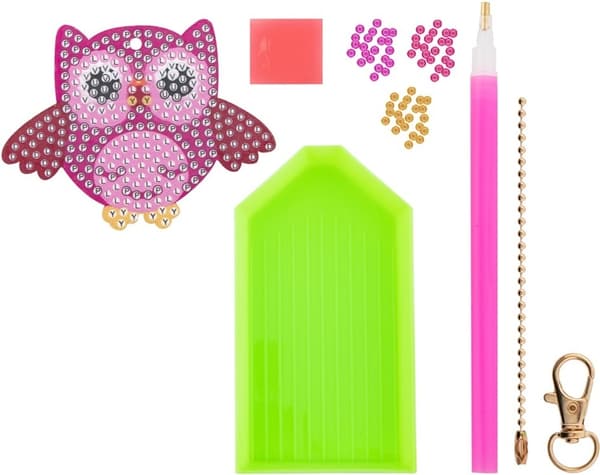 Diamant maleri nøglering Ugle Multicolor