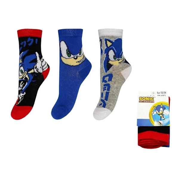 3-pack Sonic strumpor 23/26 multifärg
