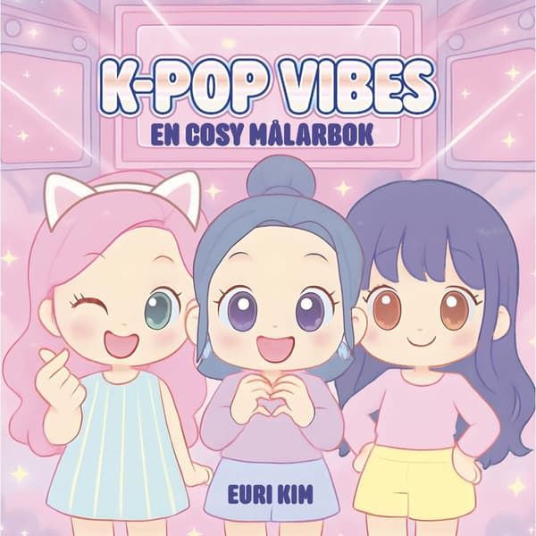 K-Pop vibes en Cosy målarbok Rosa