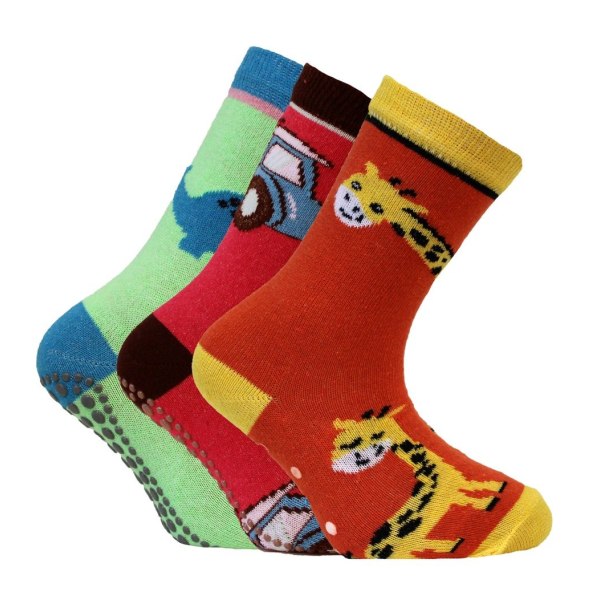 3-pakkaus Liukumattomat sukat Capital MultiColor 19/22