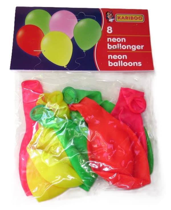 Neonballoner 8 stk. Multicolor