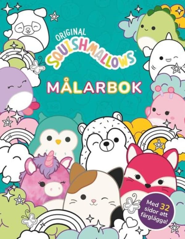 Squishmallows. Målarbok Grön
