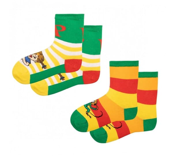 Pippi-strumpor 2-pack grön 31/34 multifärg 31/34