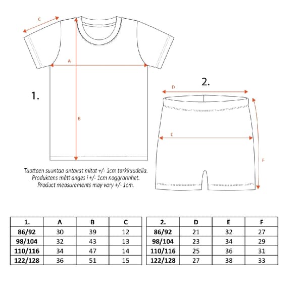Mumi Lustig shorts pyjamas grå Grå 110/116