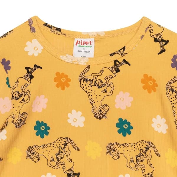 Pippi Langstrømpe Blomster sweater beige Beige 122