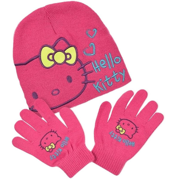 Hello Kitty hattu + lapaset Black 54 cm Svart