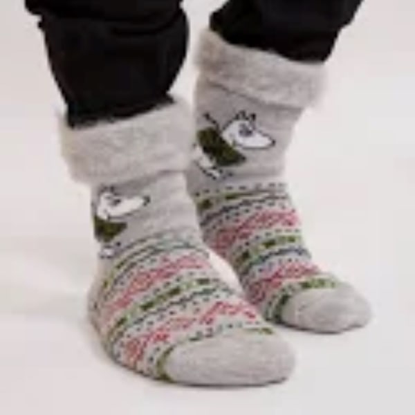 Moomintroll fluffy sokker grå Grey 27/30
