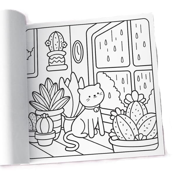 Comfy cat life coloring book Grön