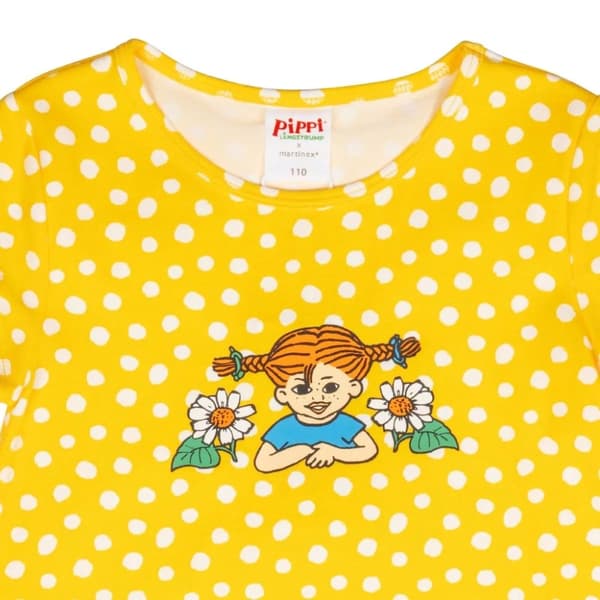Peppi Pitkätossu Pilkullinen Mekko Keltainen Yellow 98