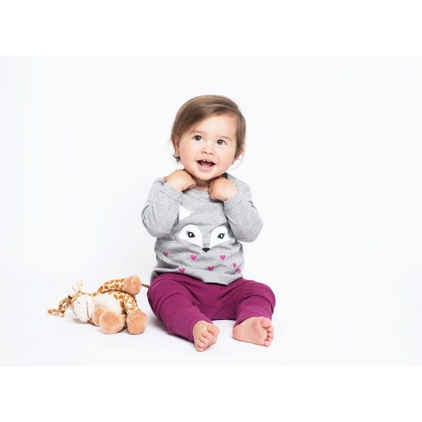 2 delat baby set med Topp + Byxor - Grå & Fuchsia MultiColor 62