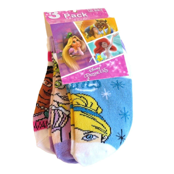 Disney Princess 3-pack ankelstrumpor 23/26 multifärg