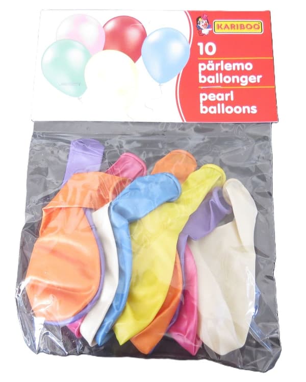 Ballonger Pärlemo 10 st multifärg