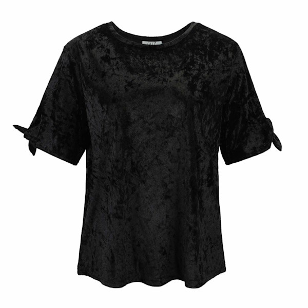 Kvinders top, velour, sort Black M