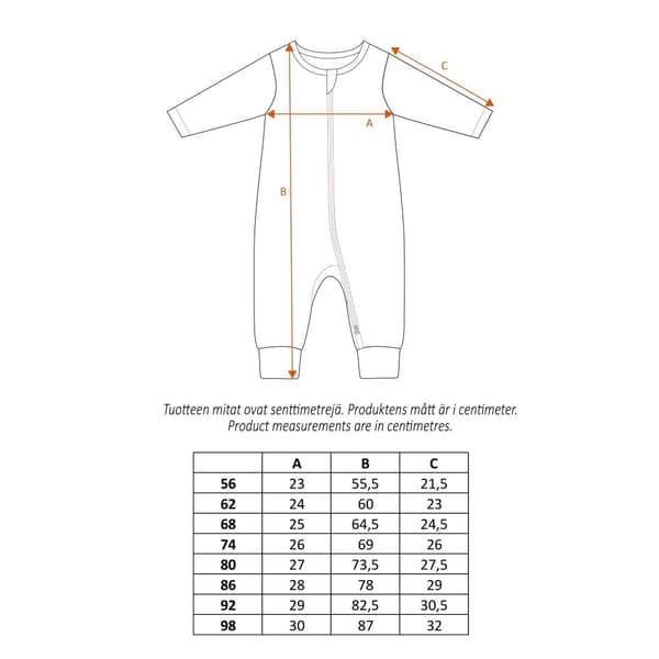 Muumi Rosdalen -pyjama, keltainen MultiColor 80