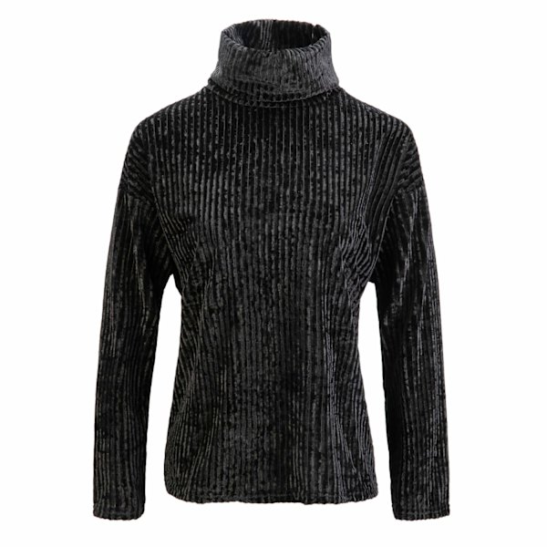 Poloshirt, velour, sort Black L