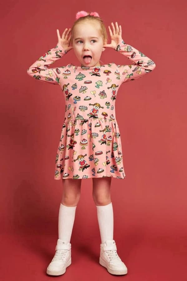 Peppi Pitkätossu Muumiomekko, pinkki Pink 110