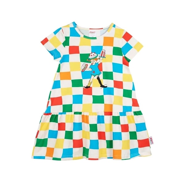 Pippi Långstrump - Pippi ruta klänning kitt MultiColor 128