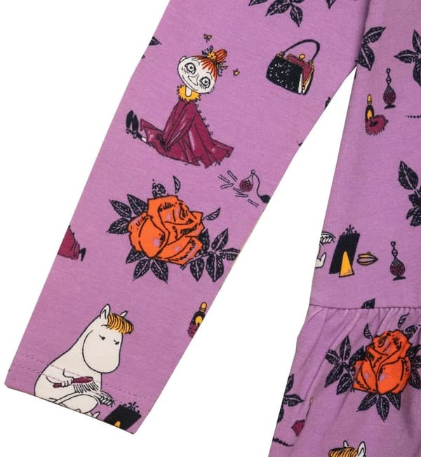 Mumin - Rosor klänning lila Purple 98