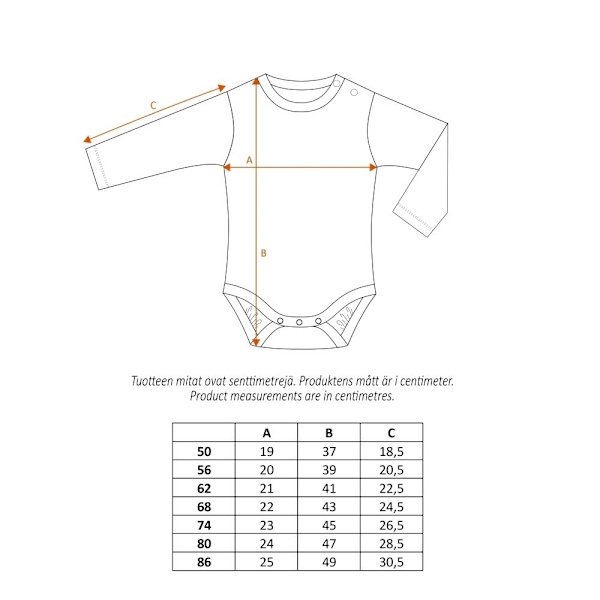 Muumi Mys kalas-body persikka LightOrange 80