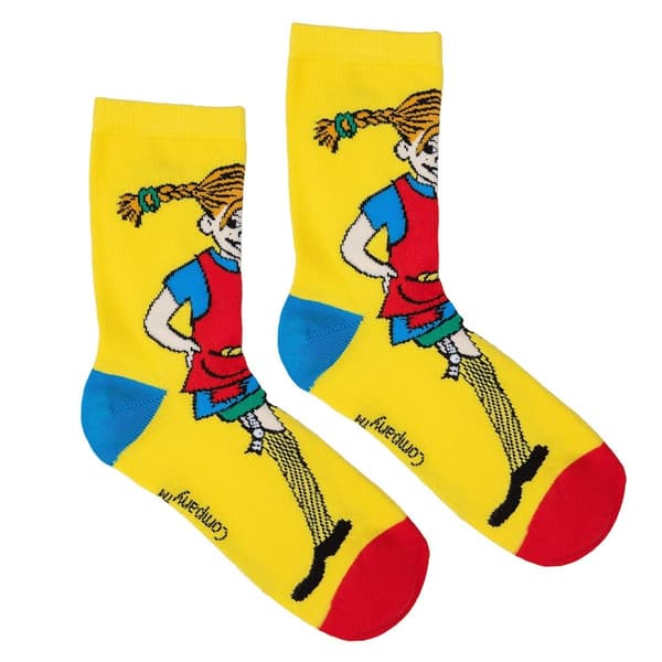 Peppi Pitkätossu - Peppi-sukat 2 kpl keltainen-luonnonvalkoinen MultiColor 31/34