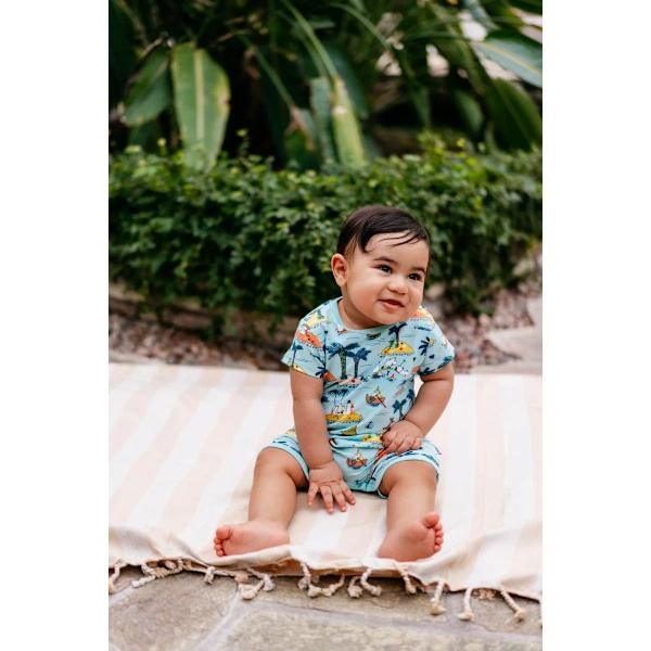 Mumin Semester-playsuit ljusblå LightBlue 68 cl
