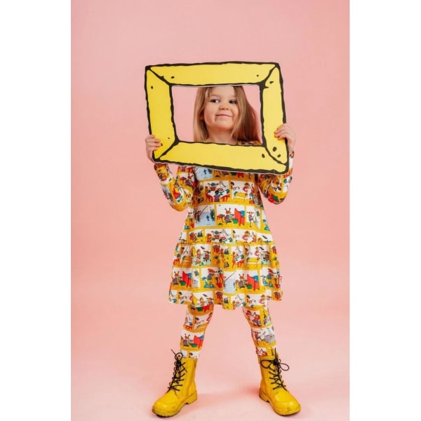 Pippi Långstrump Energisk-klänning gul Yellow 98