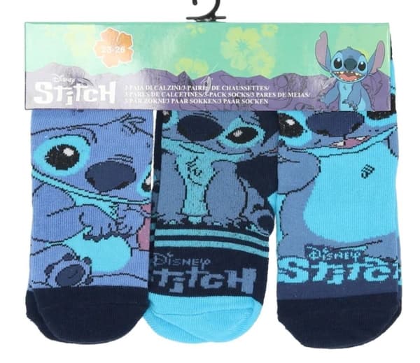 3-pak Stitch sokker 23/26 Blue