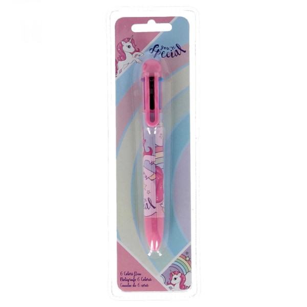 Unicorn Multifärg-penna 6 färger Rosa