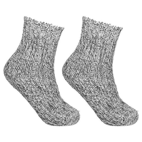 2-Pack Raggsockor Ull Grå Barn Grey 19/21