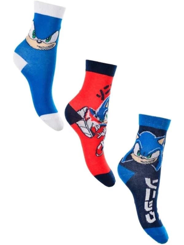 3-pak Sonic the Hedgehog-sokker 23/26 Multicolor