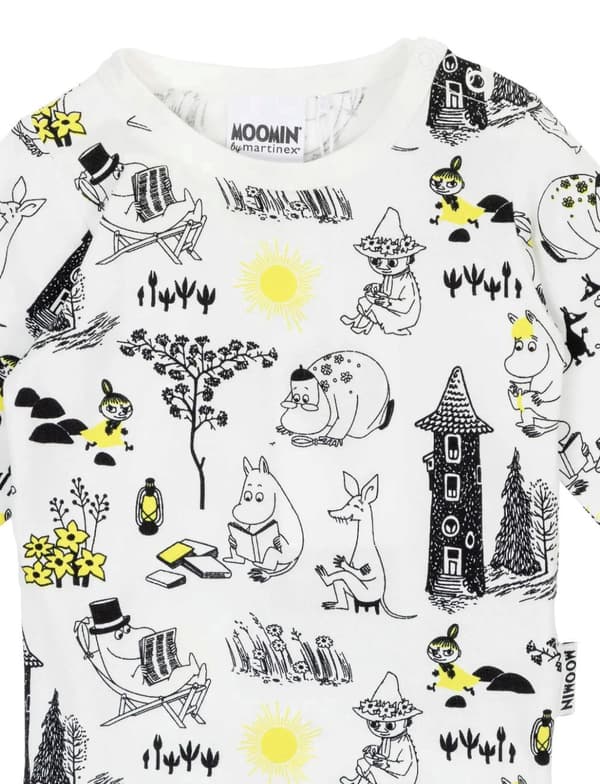 Mumin Lättja Body svart/vit White 74